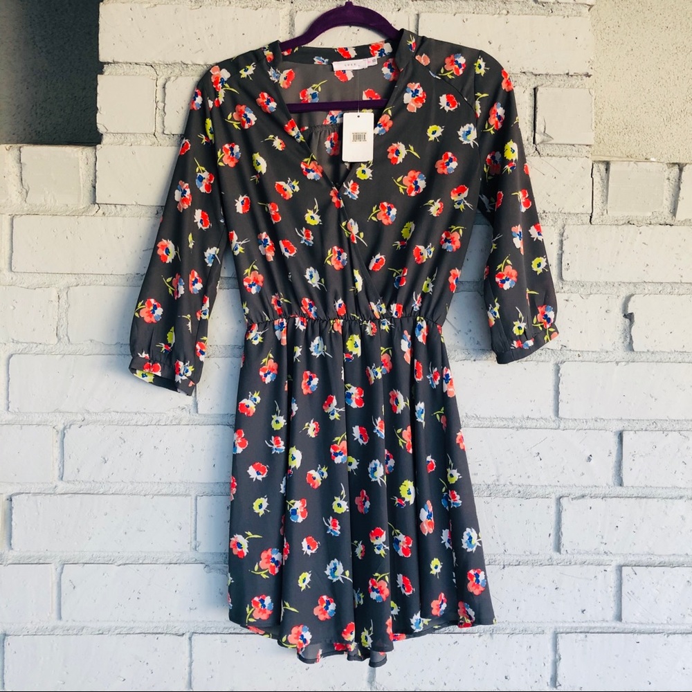 LUSH “Kendall” Surplice Faux Wrap Dress *